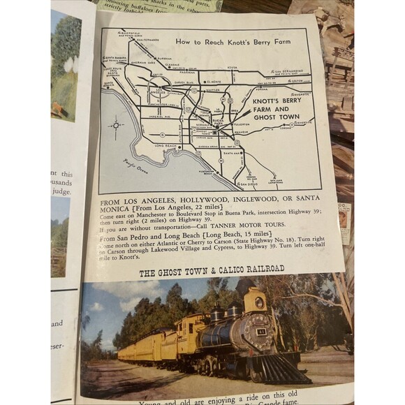 Vintage Knotts Berry Farm Park Brochures Map Menu Postcards 1950's 6 Pieces - Picture 8 of 14